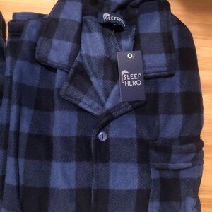 Men's Blue and Black Checkered Socks